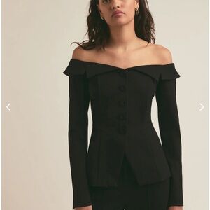 Favorite Daughter Black Off-Shoulder Top